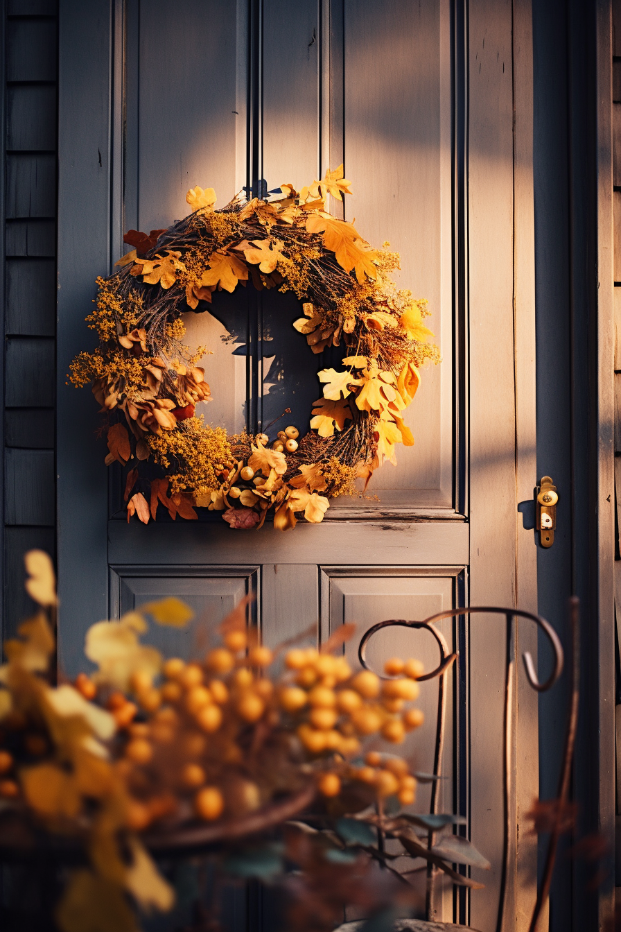 Hang an Autumn Wreath on the Door